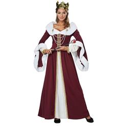 Queen Adult Costume, Hot Sale Halloween Adult Costume, Fashion Cosplay Costume, Medieval Queen Adult Costume, Deluxe Medieval Queen Costume, Women's Renaissance Costumes, #N18178