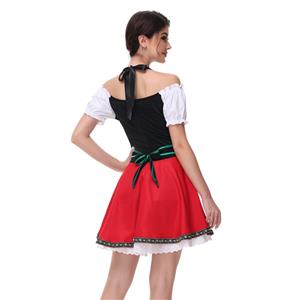 Women's Black and Red Dress Adult Beer Girl Oktoberfest Serving Costume N23549