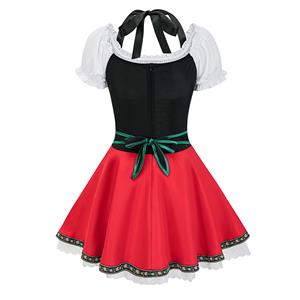 Women's Black and Red Dress Adult Beer Girl Oktoberfest Serving Costume N23549