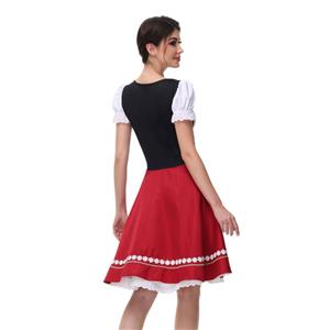 Women's Black and Red Dress Adult Beer Girl Oktoberfest Serving Costume N23550