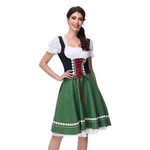 Women's Black and Green Dress Adult Beer Girl Oktoberfest Serving Costume 23551