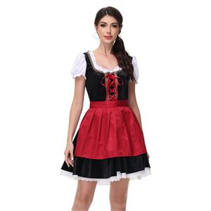 German Munich Beer Festival Stage Performance Costume Maid Costume Short-Sleeved Dress N23563