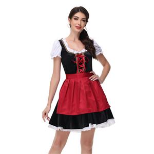 German Munich Beer Festival Stage Performance Costume Maid Costume Short-Sleeved Dress N23563