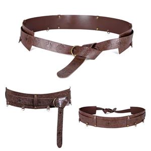 Viking Renaissance Leather Belt Medieval Style Waist Cinch for Costume Accessories N23697