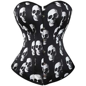 Sexy Black Skull Day of The Dead Halloween Costume Corset  N23663