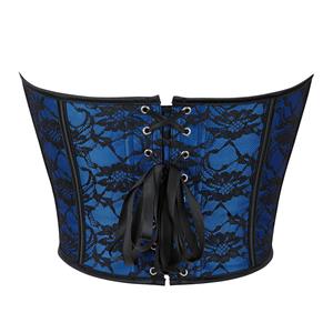 RetroRetro Blue And Black Lace Sexy Short Corset N23581