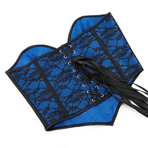 RetroRetro Blue And Black Lace Sexy Short Corset N23581