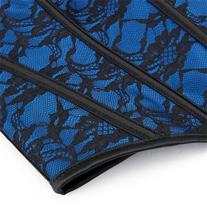 RetroRetro Blue And Black Lace Sexy Short Corset N23581