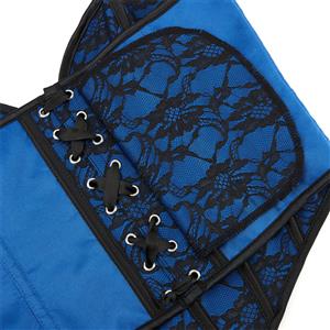 RetroRetro Blue And Black Lace Sexy Short Corset N23581