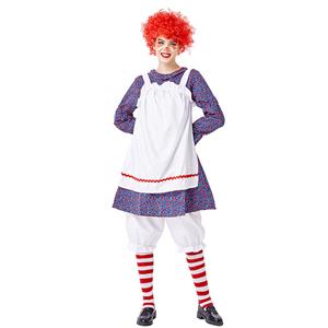 3pcs Funny Circus Clown Doll Skirt Apron And Bloomers Adult Cosplay Costume Set N20730