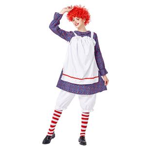 3pcs Funny Circus Clown Doll Skirt Apron And Bloomers Adult Cosplay Costume Set N20730