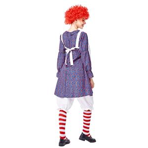 3pcs Funny Circus Clown Doll Skirt Apron And Bloomers Adult Cosplay Costume Set N20730