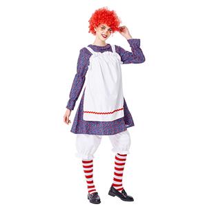 3pcs Funny Circus Clown Doll Skirt Apron And Bloomers Adult Cosplay Costume Set N20730