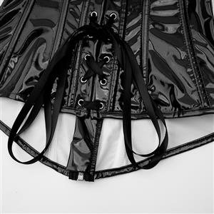 Corsets for Women Faux Leather Corset Top Steampunk Corsets Zipper Bustier Pirate Costumet N23616