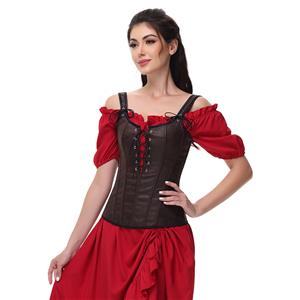 Renaissance Costume Women Pirate Medieval Viking Floral Corset Top Ren Faire Vest Victorian N23654