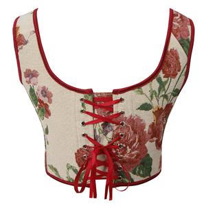 Corset Tops for Women Renaissance Floral Overbust Boned Bustier Bodice N23664