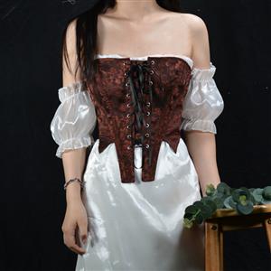 Women's Jacquard Strapless Renaissance Corset Top N23667