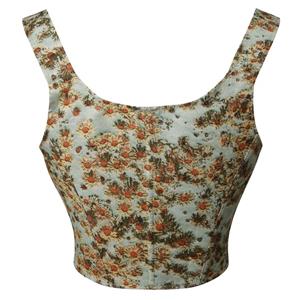 Corset Tops for Women Renaissance Floral Overbust Boned Bustier Bodice N23668