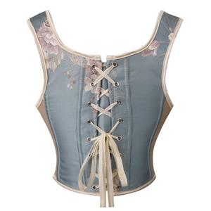 Corset Tops for Women Renaissance Floral Overbust Boned Bustier Bodice N23669