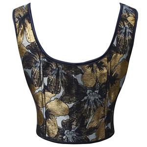 Corset Tops for Women Renaissance Lace Up Floral Overbust Boned Bustier Bodice ? N23619