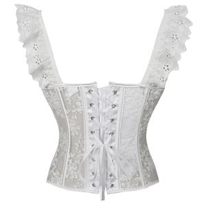 Lace camisole breathable mesh see-through fishbone corset N23635