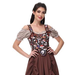 Bustier Tops for Women Renaissance Floral Lace Up Bodyshaper Corset ? N23656