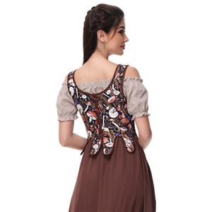 Bustier Tops for Women Renaissance Floral Lace Up Bodyshaper Corset ? N23656