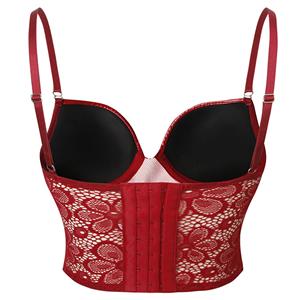 Sexy Punk Faux Leather Spaghetti Straps Bustier Clubwear Crop Top N23648