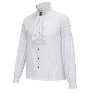 Men's pleated shirt medieval shirt steampunk victorian top underneath for halloween costume N23529