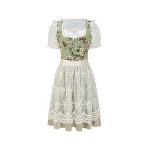 Vintage Bavarian Dirndl Dress – Floral Lace Trim, Summer Oktoberfest Traditional Costume for Women N23676