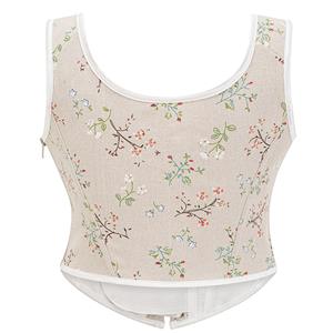 Corset Tops for Women Renaissance Lace Up Floral Overbust Boned Bustier Bodice N23600