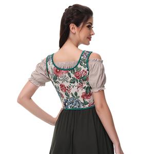 Women Vintage Floral Camisole Flower Embroidery Pattern Tight Vest Drawstring Tie-up Tank Top Suspender Corset  N23653