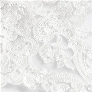 Victorian Gothic White Lace High Neck Shoulder Chain Cape Corset Shrug N23585