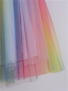 Half-length A-line tulle skirt fairy pleated colorful gradient mesh skirt mid-length N23570