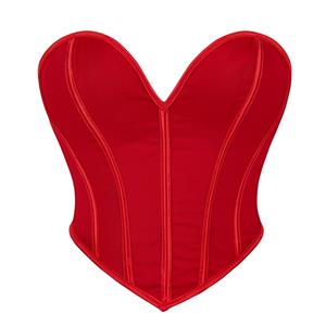 Outerwear Corset for Women, Fashion Body Shaper, Womens Plastic Boned Corset, Plastic Boned Corset, Victorian Overbust Corset, Sexy Overbust Corset, Women's Red Classcial Vintage Lace-up 13 Plastic Boned Overbust Corset #N23579