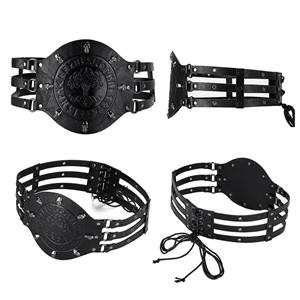 Viking Waist Belt - Intricate Medieval Embossed Design for Halloween Cosplay & Steampunk Warrior Costumes N23692