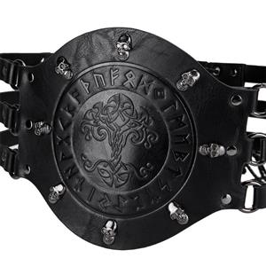 Viking Waist Belt - Intricate Medieval Embossed Design for Halloween Cosplay & Steampunk Warrior Costumes N23692