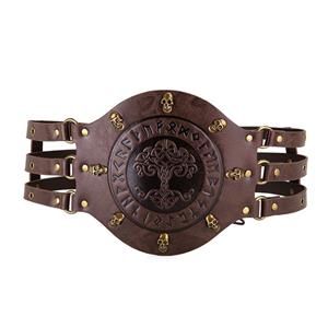 ?Medieval Viking belt, Steampunk waist cincher, Embossed leather corset, Halloween costume accessory, Cosplay warrior gear, Renaissance fair attire, LARP accessories, Handcrafted Viking gear, Armor belt details, Retro-futuristic fashion #N23694