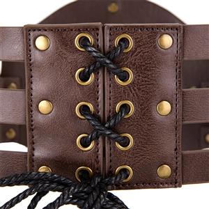 Viking Waist Belt - Intricate Medieval Embossed Design for Halloween Cosplay & Steampunk Warrior Costumes N23694