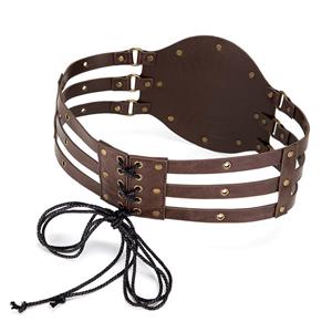 Viking Waist Belt - Intricate Medieval Embossed Design for Halloween Cosplay & Steampunk Warrior Costumes N23694