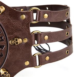 Viking Waist Belt - Intricate Medieval Embossed Design for Halloween Cosplay & Steampunk Warrior Costumes N23694