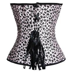 Sexy Sweet Wild Pink Leopard Print Busk Closure Corset N1848