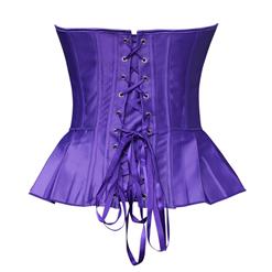 Sexy Charming Purple Satin Sweetheart Bowknots Corset N4229