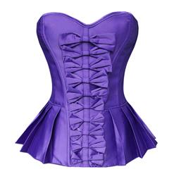 Sexy Charming Purple Satin Sweetheart Bowknots Corset N4229