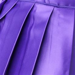 Sexy Charming Purple Satin Sweetheart Bowknots Corset N4229