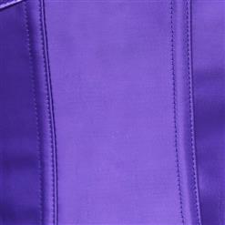 Sexy Charming Purple Satin Sweetheart Bowknots Corset N4229