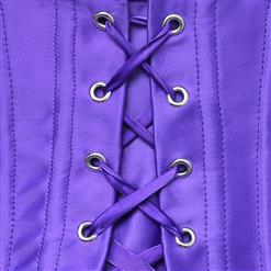 Sexy Charming Purple Satin Sweetheart Bowknots Corset N4229