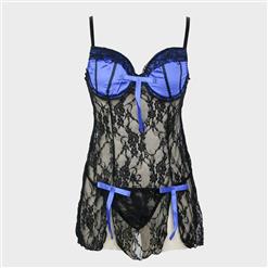 Blue Bra In Lace Babydoll N6658